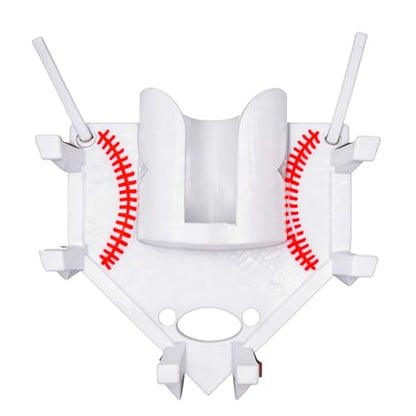 Baseball Softball Dugout Organizer - Fence-Mounted Hanging Holder for Bat Glove Helmet & Water Bottles - with Secure Clips - Heavy-Duty PLA 3D Print, Keeps Dugout Neat & Accessible - color: White