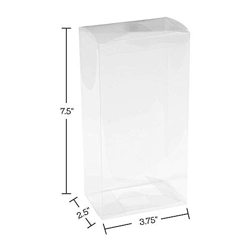 Clear PET Plastic Storage Boxes (8 Pack) 7.5"x3.75"x2.5" - Transparent Gift Boxes, Empty Containers Packing Box for Party Favors Ideal for Cookies, Ornament, Gifts, Wedding, Birthday and Parties - size: 7.5"x3.75"x2.5"