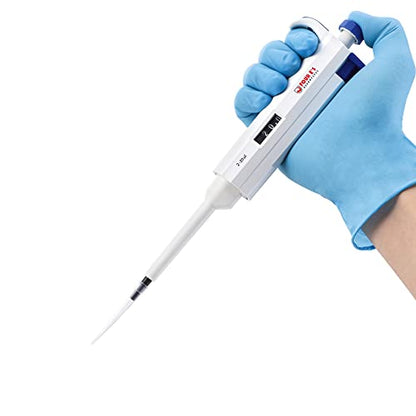 FOUR E'S SCIENTIFIC 2-20μL Pipette, Adjustable Volume Micropipette | Single-Channel Pipettor, Ergonomic Design, Precise Volume Dial - size: 03 (2-20uL)