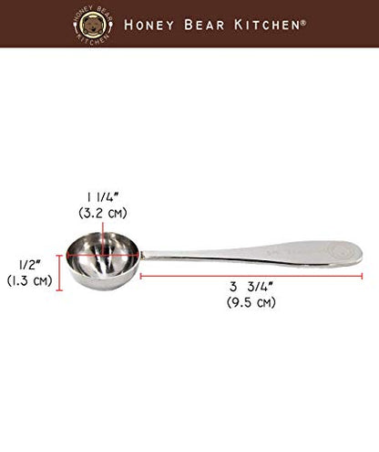 5 ml Teaspoon Measuring Scoop Spoons, Polished Stainless Steel, Set of 2 - color: Polished Stainless Steel, size: 5 ML Teaspoon Measuring Scoop Spoon