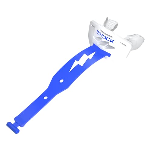 Shock Doctor Bolt Lipguard, Adult Mouth Guard Football with Strap. Mouthguard One Size Fits All - color: White/Royal