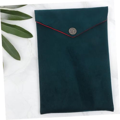 Buddhist Text Bag Chinese Style Scriptures Storage Pouch Velvet Fabric Bible Carrying Case for Religious Books Sundries Organizer in Dark Green