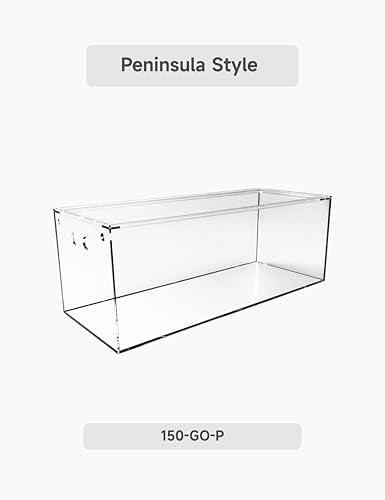 150-GO-P Gallon Starfire Aquariums with Center Overflow 60x24x24 H 12mm Shadow Overflow Peninsula - size: 60"x24"x24"