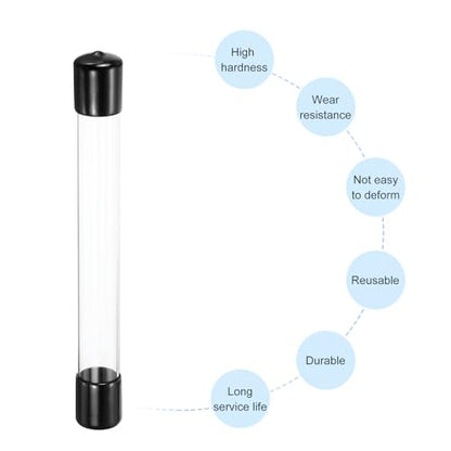 MECCANIXITY Clear Storage Tube 20x22mm Small Plastic Round Tubing with Caps Rigid Bottle Container 200mm/8 Inch for Item Stored - size: 20x22x200mm