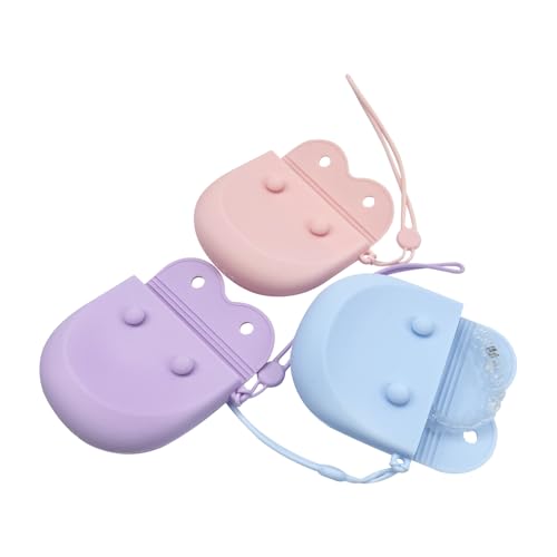 1PC Silicone Retainer Case with Lanyard, Cute Vent Holes Denture Box, Mouth Guard Case Travel Holder for Girls, Women, Men (Pink with Lanyard) - color: Blue with Lanyard