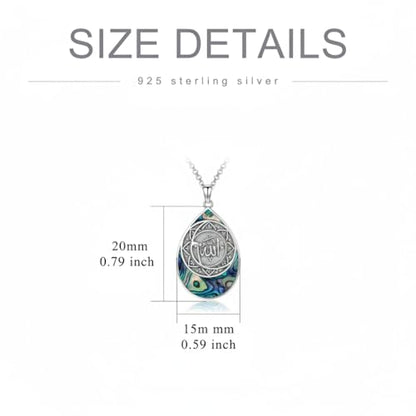 PROESS 925 Sterling Silver Hamsa/Allah Necklace Evil Eye Amulet Jewelry Gifts for Men Women - style: Teardrop Allah