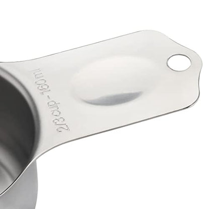Stainless Steel Measuring Cups Set of 7 Stackable Heavy Duty Measuring Cups for Dry and Liquid Ingredients - color: Silver