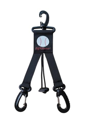 Baseball Softball Gear Hanger - 3 in 1 Dugout Organizer and Bat Holder with 2 Clips - Versatile Hiking and Camping Accessories