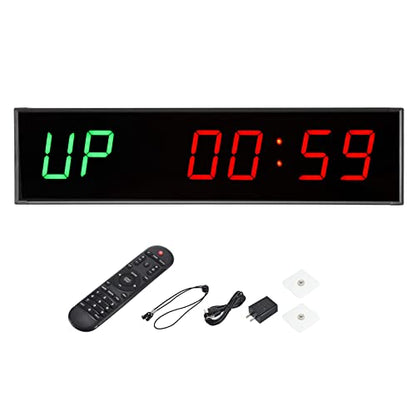 PATIKIL LED Gym Timer Workout Timer Interval Timer Count Down/Up Clock Wall Clock with Remote 11.4" Large Digital Display Timer for Home Garage Fitness