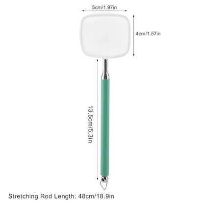 Green/Red Square Round Metal Aquarium Fish Net Mini Size Extendable Telescopic Fish Shrimp Landing Net Aquarium Fish Tank Tool - style: Green Square