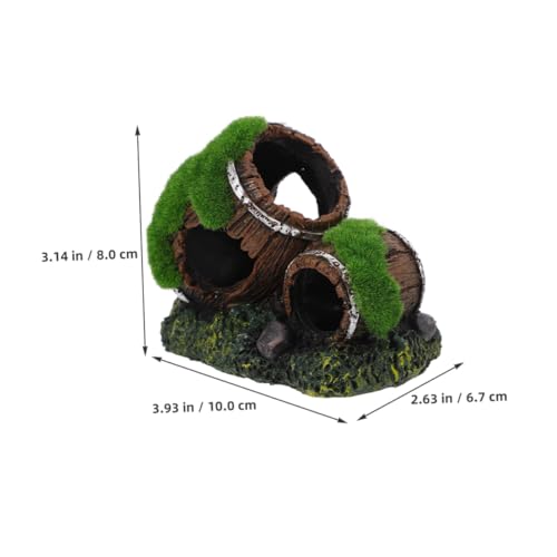 NUOBESTY Broken Barrel Fish Tank Ornament Resin Aquarium Decor Betta Fish Shrimp Hiding House Hideout Cave for Freshwater Aquariums
