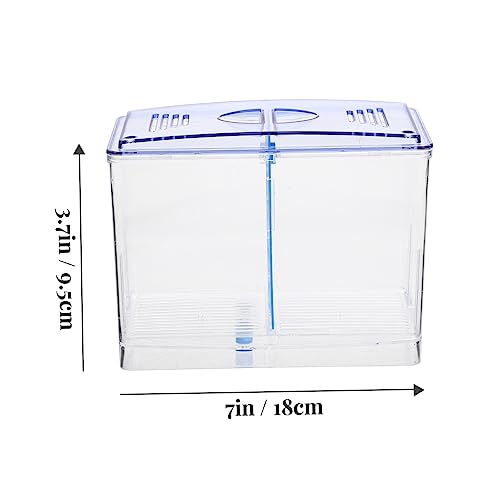 HANABASS Acrylic Fish Breeding Box Miniature Isolation Tank for Betta Fish Double Compartment Design for Sick Aggressive Fish Transparent Observation Durable Aquarium Hatchery