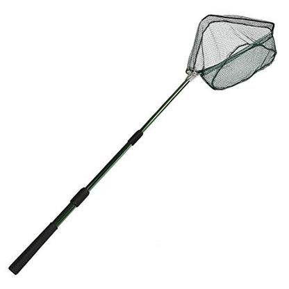 RESTCLOUD Fishing Landing Net with Telescoping Pole Handle, Fishing net Freshwater for Kids Men Women, Extend to 40-63 Inches - style: B: Strong Aluminum Handle, 45" Full