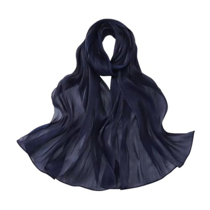 SUNDSGT Hijab Scarf for Women Silk Feeling Hijabs for Women Muslim Lightweight - color: Navy