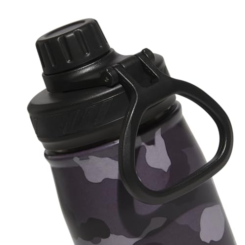 adidas Stainless Steel Metal Water Bottle 20 oz (600 mL) Screw Cap - color: Camouflage Carbon/Black/White