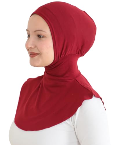 Prien Sport Hijab For Women, Muslim Head Scarf, Flexible Turban Girls, Chic Islamic Wear For Gym, Neck Collar Bonnet Viscose - color: Burgundy