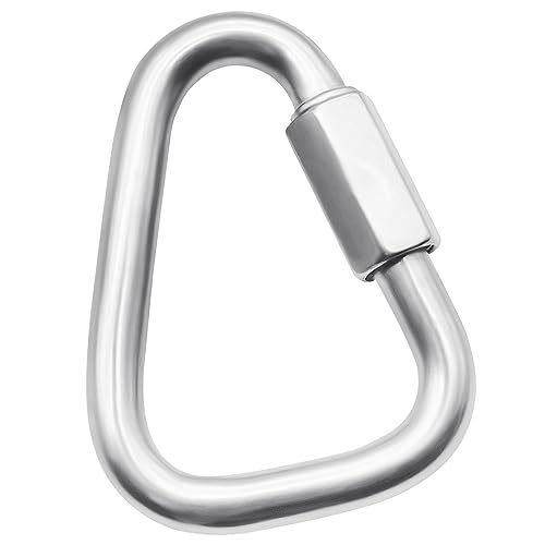 Anvin 1 Pack Large Quick Links M12 4.1Inch Heavy Duty Carabiner Stainless Steel Chain Links Connector Triangle Locking Chain Hooks Screw Links for Camping Outdoor Equipment Hammocks, 3300 Lbs Capacity - style: Triangle, 4.1 Inch, 1 Pack