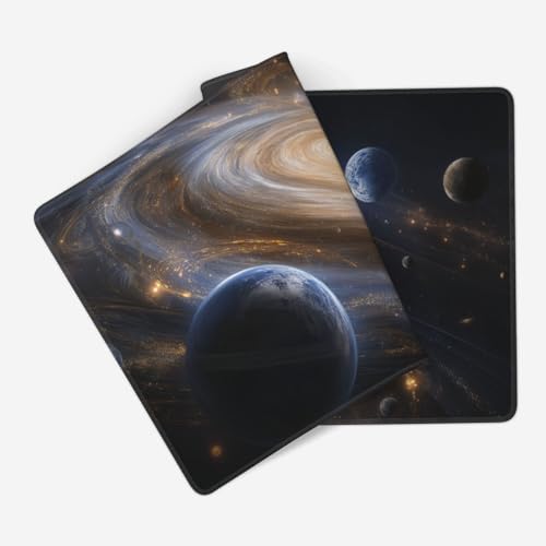 XXL Gaming Mouse Pad 35.4x15.7 Inch, Large Extended Desk Mat | Galaxy Space Design, Non-Slip Rubber Base, Water-Resistant Surface and Stitched Edges for Gaming, Office & Home - color: Galaxy Space