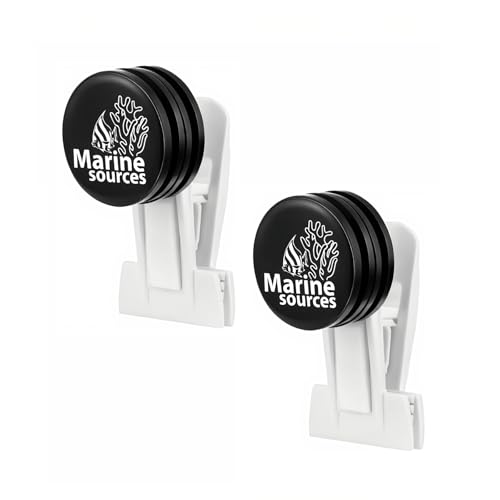 Magnetic Seaweed Feeding Clip for Saltwater Aquarium, Automatic Fish Feeder with Algae Magnet Clip, Glass Tank Accessory for Aquatic Pets, Up to 15mm Glass Thickness - color: Black-2Pcs
