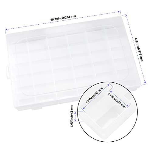 6 Pack 36 Grids Plastic Bead Organizer Box with Dividers and 600 PCS Label Stickers, Clear Small Tackle Box Part for Craft and Bead Storage