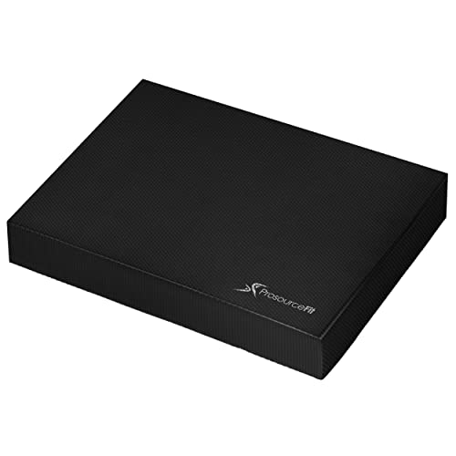 ProsourceFit Exercise Balance Pad, Non-Slip Cushioned Foam Mat & Knee Pad for Fitness and Stability Training, Yoga, Physical Therapy - color: Black, size: L - (15.5" x 12.75")