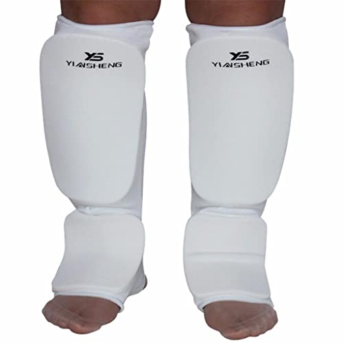harayaa 2 Pieces Shin Instep Guards Shin Instep Protector Muay Thai Taekwondo Leg Pads Foot Guard with Thick Sponge Padding Non-Slip Rubber Material Suitable