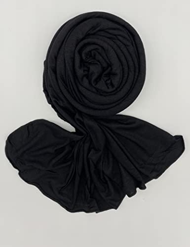 Txmout Premium Jersey Hijabs for Women - Cotton Muslim Scarfs - color: Black