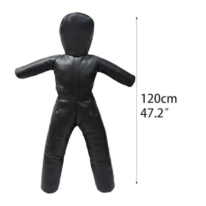 Kids Grappling Dummy Judo Dummy Bag Unfilled 120cm Boxing Dummy Cover Thickened for Kickboxing - color: Black