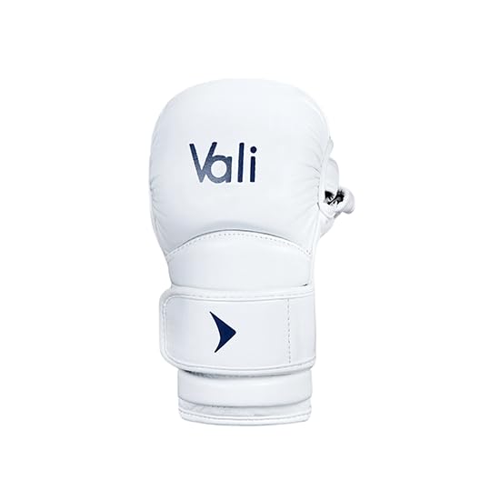 Vali Lancer Leather Hybrid MMA Sparring Gloves 7oz - color: White, size: 7oz