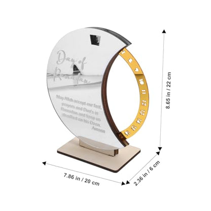 jojofuny Ramadan Countdown Calendar Wooden Desk Advent Reminder Elegant Eid Ornament for Home Office Unique Rotating Design Festive Decoration for Celebrating Special Dates