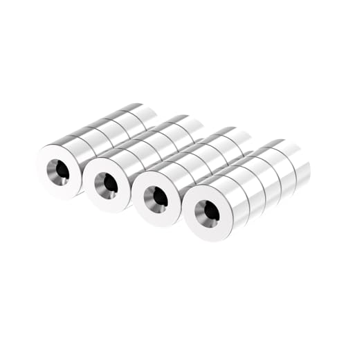 N52-1/2 D x 1/4" H W/#4 Screw Countersunk Hole- 20 Pack, 11LBS Powerful Rare Earth Ring Magnets, Super Strong Neodymium Mounting Magnets with Countersunk Hole for Tool, Crafts and Cabinet - size: N52-1/2" D x 1/4" H w/#4 Screw Hole
