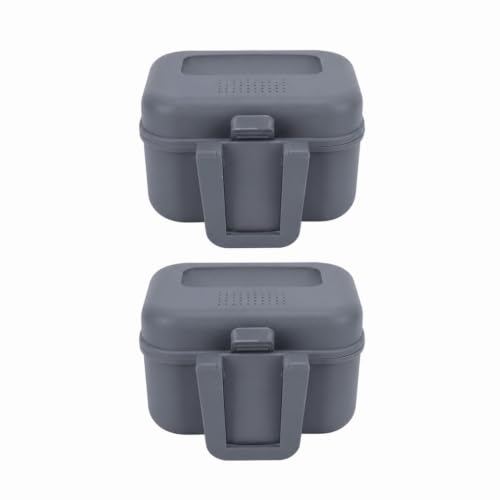 Fishing Bait Boxes - Water Proof Live Bait Container for Shrimp, Portable Bait Holder for Freshwater & Saltwater Fishing (Grey, 3.54x2.36x2.17in)‌