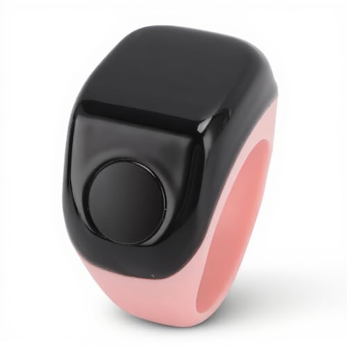 Smart Rings Counter, Electronic Finger Counter, Prayer Reminder Counter, Digital Tasbeeh Tasbih with Vibration Reminder, 0.42in Screen, Touch Control, for Muslim - color: Pink