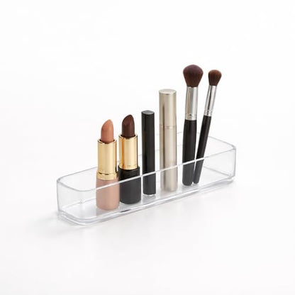 primebox Plastic Clear Acrylic Drawer Organizers. Bathroom, Kitchen, Bedroom, Utensils, Office Organizer Bins, Storage Trays. Heavy Duty, Stackable. 9" x 2" x 2" Set of 6 - size: 9" x 2" x 2"