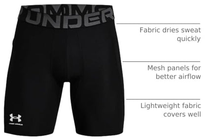 Under Armour Men's Armour Heatgear Compression Shorts - color: Black (001)/Pitch Gray, size: Large