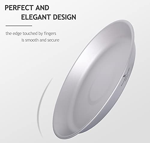 Boundless Voyage Ultralight Titanium Bowl Pan Plate Dish with Carry Bag Outdoor Camping Portable Tableware Cookware (Ti1111T (Shallow Plate)) - color: Ti1111T (Shallow Plate)