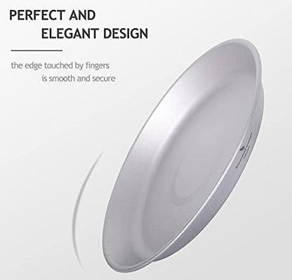 Boundless Voyage Ultralight Titanium Bowl Pan Plate Dish with Carry Bag Outdoor Camping Portable Tableware Cookware (Ti1111T (Shallow Plate)) - color: Ti1111T (Shallow Plate)