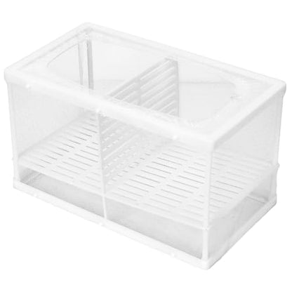 Aquarium Fish Breeder Box Isolation Hatchery with Detachable Frame Locking Feet and Powerful Suction Cup for Fish Fry Hatching Pairing Reproduction and Tank Separation (Large with partition) - size: Large with partition