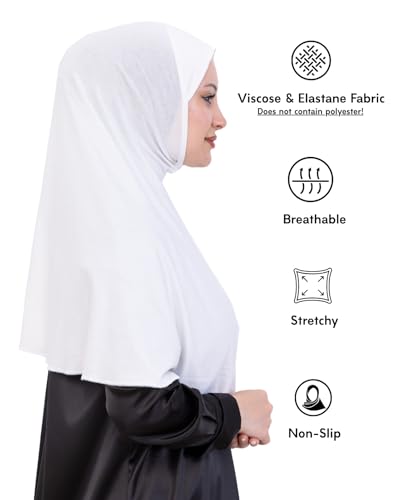 Prien Ready Hijab For Women, One Piece Muslim Instant Turban, Easy To Wear Long Head Scarf, Turkish Islamic Clothes For Abaya - color: Cream