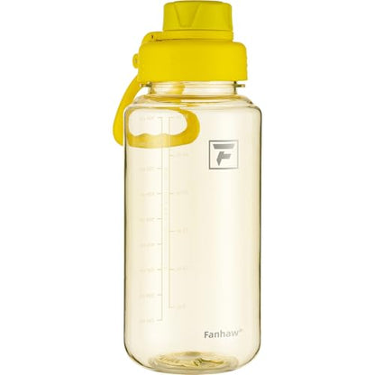 Fanhaw 32 oz Clear BPA-Free Tritan Water Bottle with Fast-Flow Spout Lid, BPA-Free & Leak-Proof Wide-Mouth Reusable Bottle for Gym, School & Office, Back to School Essentials (Imperial Yellow) - color: Imperial Yellow
