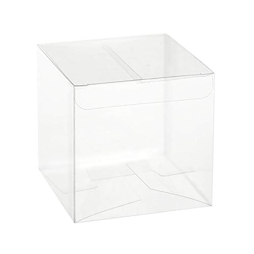 Hammont Clear PET Plastic Storage Boxes - Transparent Gift Boxes, Empty Containers Packing Box for Party Favors Ideal for Cookies, Ornament, Gifts, Wedding, Birthday and Parties - 2"x2"x2" (24 Pack) - size: 2"x2"x2"