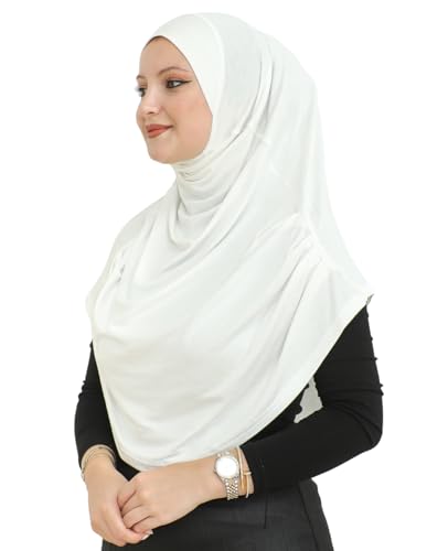 Prien Ready To Wear Hijab For Women, Instant Turban, Soft Muslim Scarf For Prayer, Long Hijabs, Islamic Clothes, Jersey Abaya - color: Cream