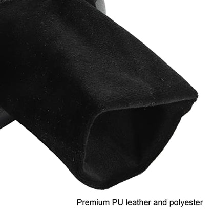 Sunnah Khuff Socks, Muslim Khuffain Socks Mosque Thermal PU Leather Polyester Plush Lining 36 To 41 EU Shoe Size (black elastic mouth)