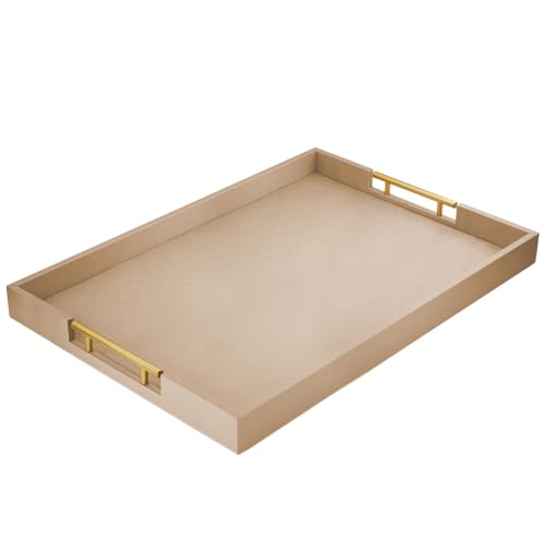 ATZYmolin 22" x 15.7" Extra Large Serving Tray, Vanity Platter, Glod - color: Patinated Gold, size: 22" x 15.7"