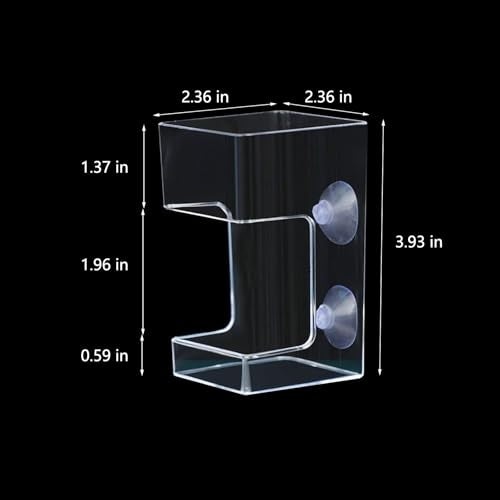 Square Fish Feeder Box No Mess Aquarium Food Catcher Tank Accessories Feeding Tube Holder for Betta Fish Blood Worm Food Box for Turtle Tank and Aquarium Feeding Control