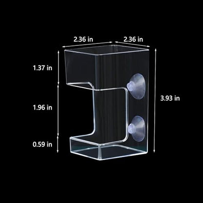 Square Fish Feeder Box No Mess Aquarium Food Catcher Tank Accessories Feeding Tube Holder for Betta Fish Blood Worm Food Box for Turtle Tank and Aquarium Feeding Control