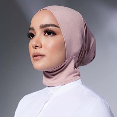 2 Pieces Jersey Muslim Inner Cap Stretch Turban Hijab Islamic Underscarf Bonnet Head Wear Neck Cover - color: Black+coffee