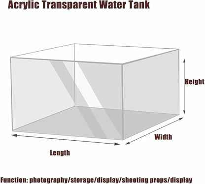 Creative Photography Tray Acrylic Display Cabinet, Transparent Shallow Water Tank Cosmetics Advertising Shooting Props, Thickness 5mm Storage Tray - size: 5.9x3.9x11.8in