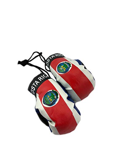 Hanging Car Mirror Mini Boxing Gloves (Costa Rica) - color: Costa Rica