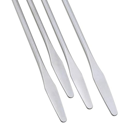 Heyous 4PCS 150mm/5.9inch Laboratory Miniature Dual Head Spatula Semi Miniature Spatula Tapered Arrow Flat Head Silver Stainless Steel Miniature Dual Head Spatula Suitable for Science Lab and Craft